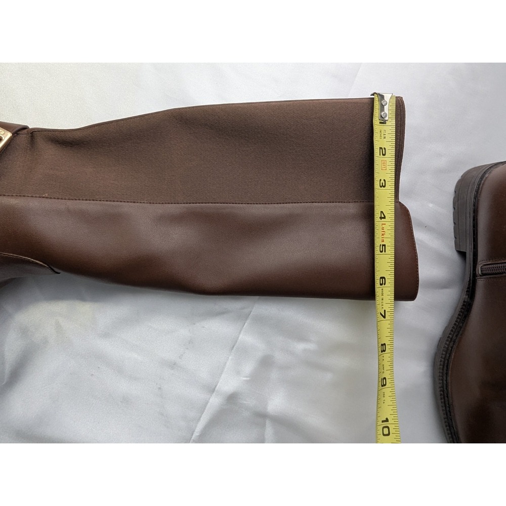 Coach Fitz Riding Boots Women's Size 6.5 Walnut Brown Leather Tall Boots Zip New - Picture 10 of 10